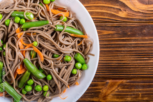 Soba noodles salad