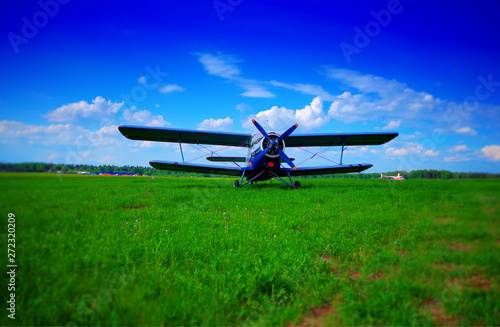 AN-2 airplane during daylight bokeh background hd