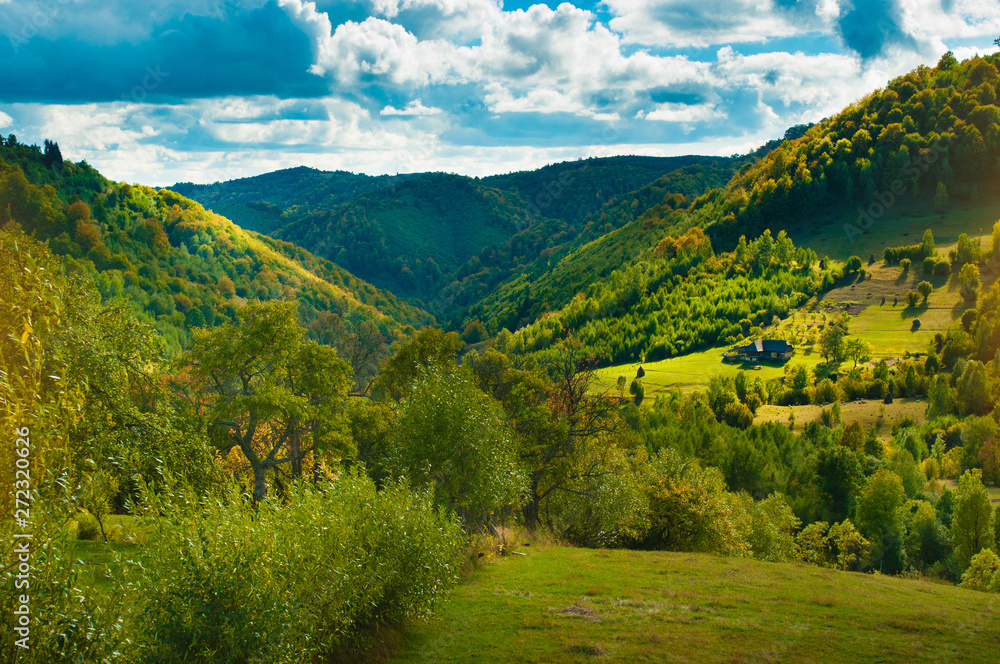 Simple rural landscape on the hills in Romania Simple rural landscape on the hills in Romania