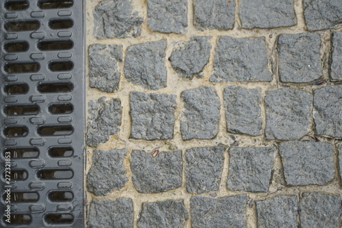 Photography Vintage roadway granite blocks pattern