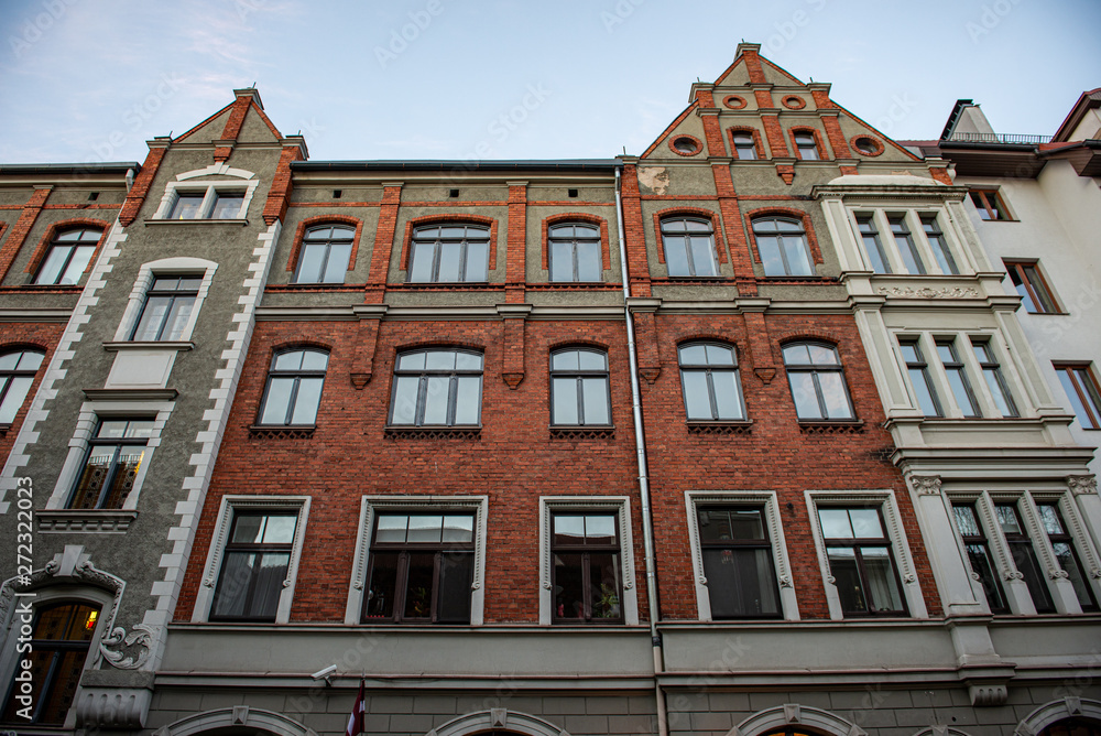 Fototapeta premium architecture details of building in Riga city center, Latvia