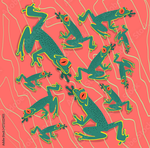 Happy Frog Background Pattern