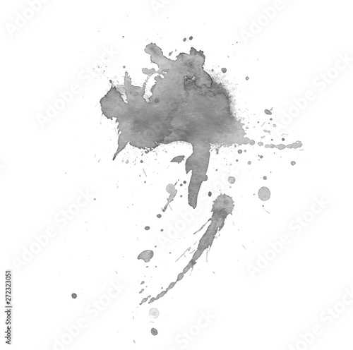 Black watercolor stain. Modern creative background for trendy design.