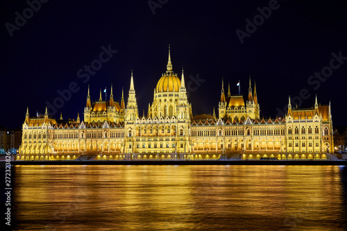 parliament of budapest on the river by nigh
