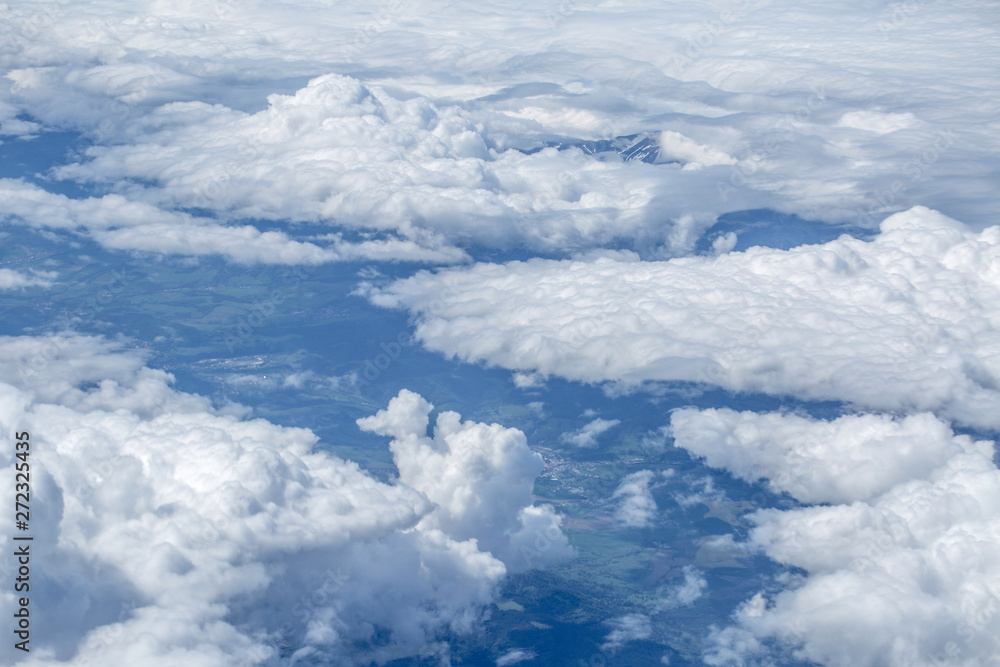 view of the of the beautiful cumulus clouds from the window airplane view of the of the beautiful cumulus clouds from the window airplane