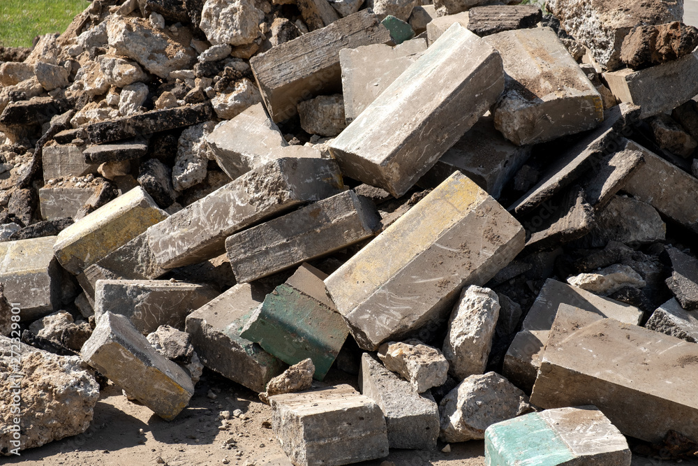 Big mountain of broken stones. Building stone by mountain. Big mountain of broken stones. Building stone by mountain.