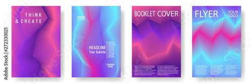 Wallpaper Mural Broken lines gradient report cover templates vector set. Blue pink violet gradient texture covers Torontodigital.ca