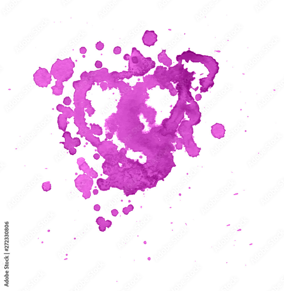 Fototapeta premium Colorful abstract watercolor stain with splashes and spatters. Modern creative background for trendy design.