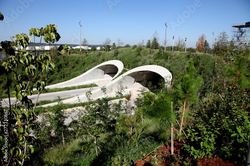 Land Bridge over Riverside Drive at Tulsa's Gathering Place Park
