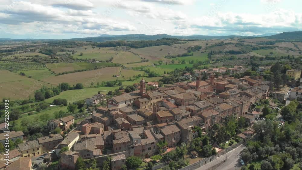 Historic town in Italy, beautiful old buildings, shot by a drone. Historic town in Italy, beautiful old buildings, shot by a drone.