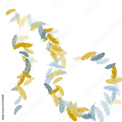Falling feather elements soft vector design.