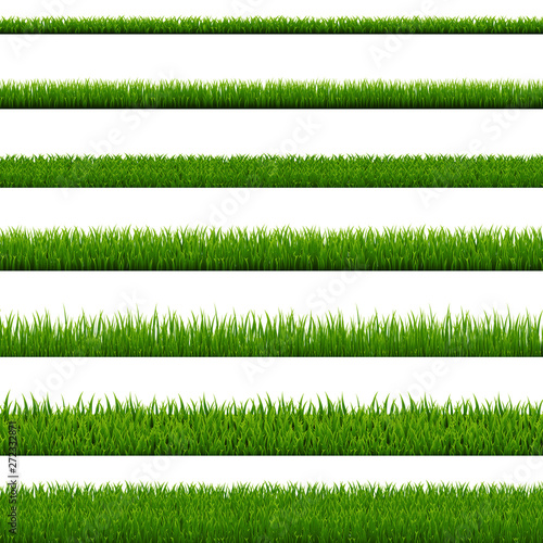 Grass Border Collection Isolated White Background