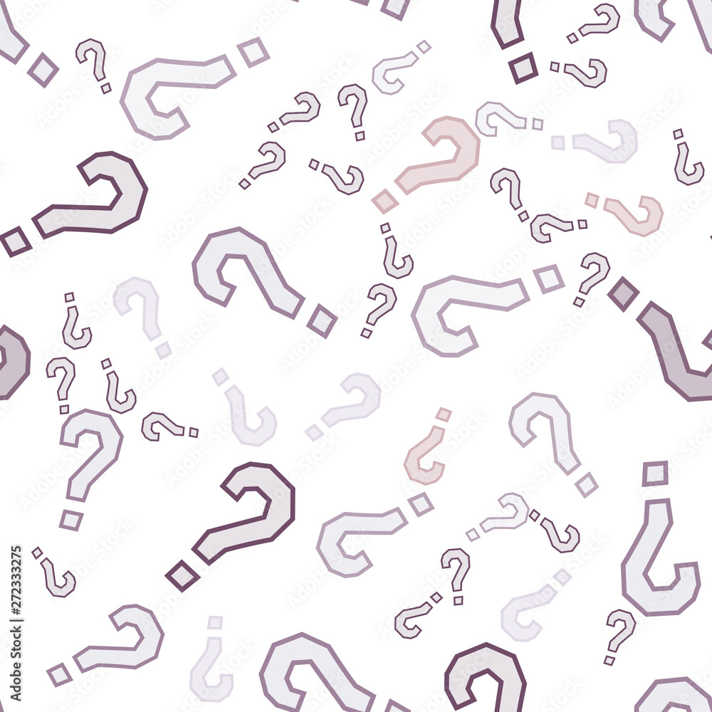 Quiz seamless pattern. Question marks, doubt, faq