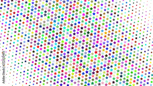 Abstract halftone gradient background of small colored stars on white