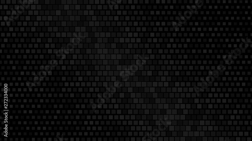 Abstract halftone gradient background of small squares, gray on black