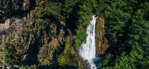 Beautiful and powerful waterfall Jirhwa in Abkhazia