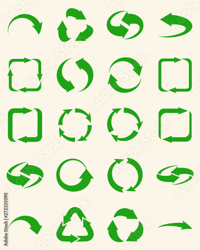 Arrows set - ecology icons collection.