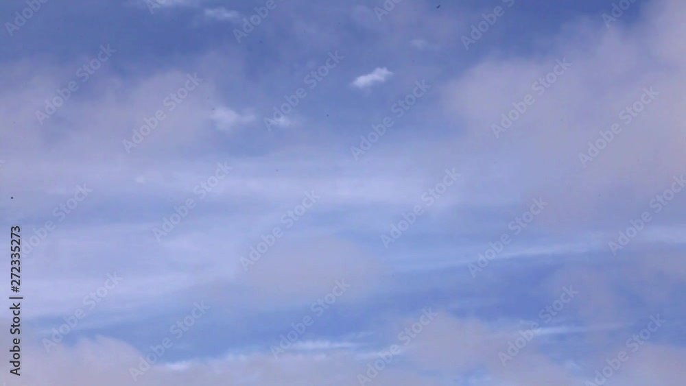 Blue sky with clouds moving horizontally from left to right, full HD footage no sound Blue sky with clouds moving horizontally from left to right, full HD footage no sound