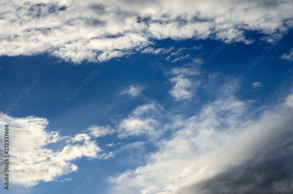 Fototapeta premium White clouds on the background of the blue sky