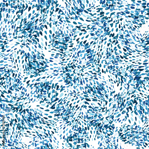 Hand drawn chaotic dots seamless pattern. Abstract shapes background