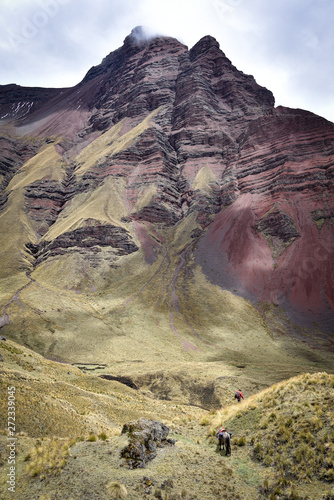 Dramatic mountain scenery on the Ancascocha Trek between Cusco and Machu Picchu photo