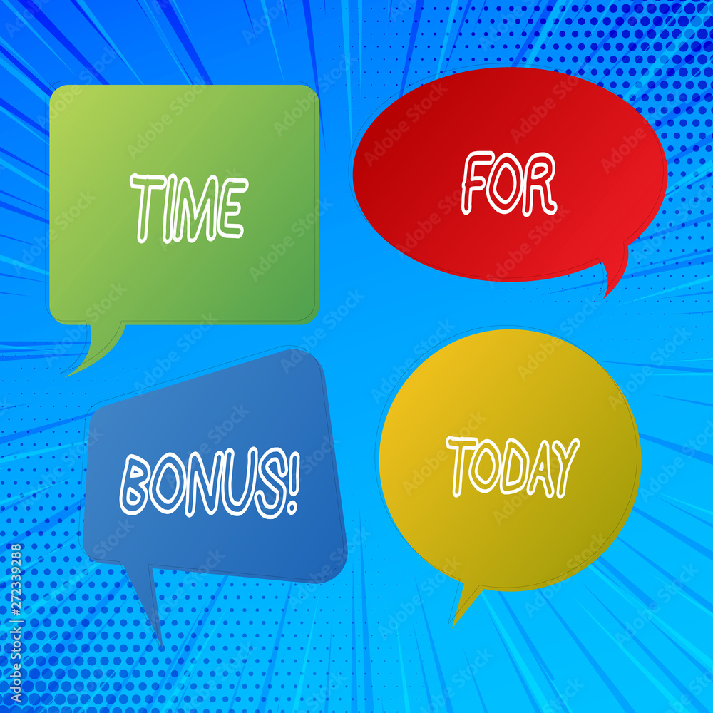 Writing note showing Time For Bonus. Business photo showcasing a sum of money added to a demonstrating s is wages as a reward Writing note showing Time For Bonus. Business photo showcasing a sum of money added to a demonstrating s is wages as a reward