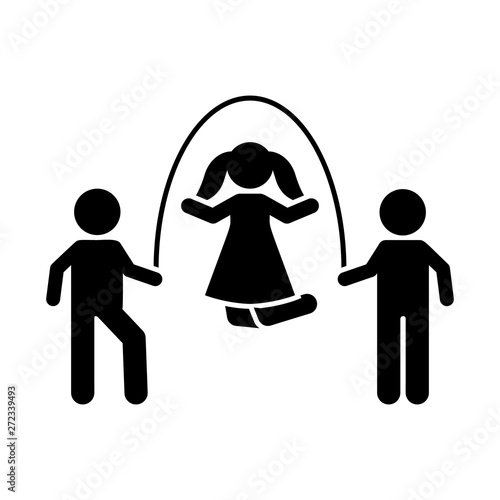 Boys, play, rope, girl icon. Element of children pictogram. Premium quality graphic design icon. Signs and symbols collection icon