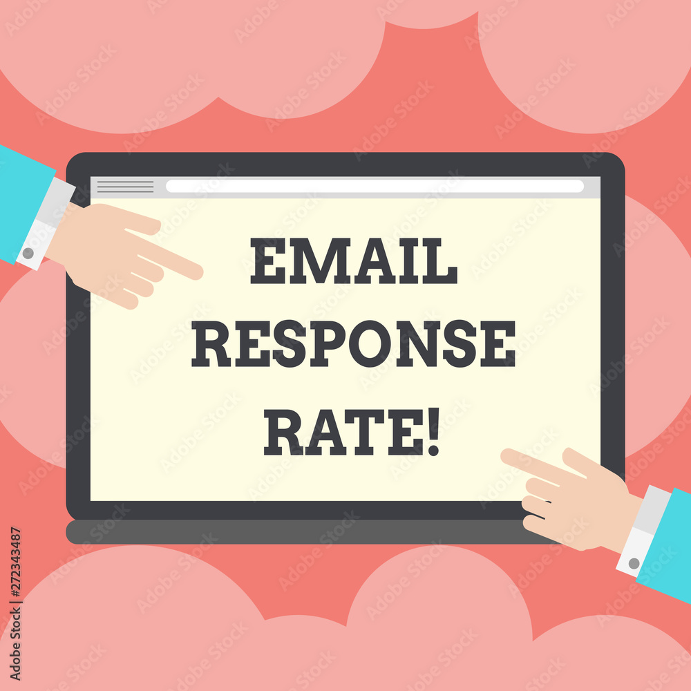 Writing note showing Email Response Rate. Business photo showcasing percentage showing saw something then completed action Hu analysis Hands Pointing on a Blank Color Tablet Screen Writing note showing Email Response Rate. Business photo showcasing percentage showing saw something then completed action Hu analysis Hands Pointing on a Blank Color Tablet Screen
