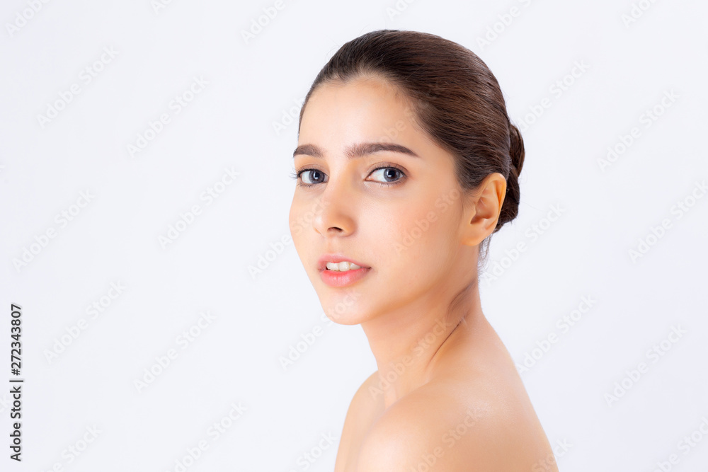 Beautiful portrait asian woman makeup of cosmetic, beauty of girl with face smile attractive isolated on white background, perfect with wellness and healthcare concept. Beautiful portrait asian woman makeup of cosmetic, beauty of girl with face smile attractive isolated on white background, perfect with wellness and healthcare concept.