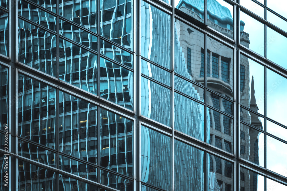Obraz premium Hong Kong Commercial Building Close Up