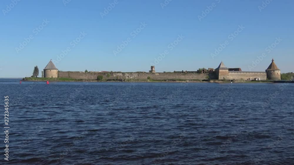 View of the fortress Oreshek, Sunny may day. Leningrad region, Russia View of the fortress Oreshek, Sunny may day. Leningrad region, Russia
