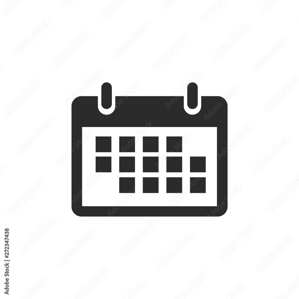 Flat calendar Web Mobile icon vector. Calender on the wall symbol logo design inspiration Flat calendar Web Mobile icon vector. Calender on the wall symbol logo design inspiration