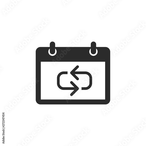 Flat calendar Web Mobile icon vector. Calender on the wall symbol logo design inspiration