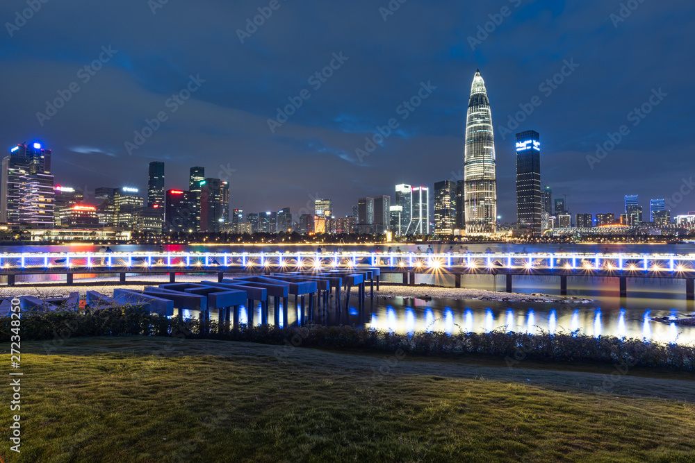 Fototapeta premium Shenzhen Bay Houhai CBD night skyline