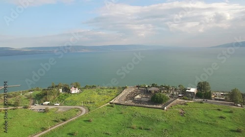 Aerial of Capernaum ancient village and Sea of Galilee. DJI-0010-05