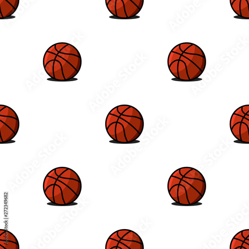 Basketball balls sports seamless pattern, modern print for fabric or wrapping paper © Sergii Syzonenko