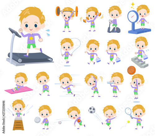 blond hair boy_exercise