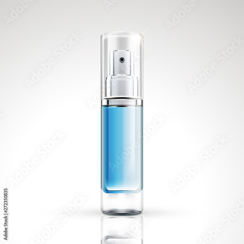 Blue spray bottle package design