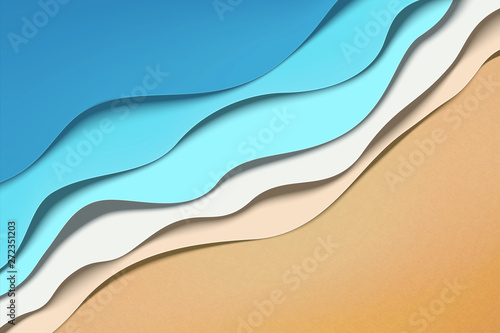 Paper art wave tides
