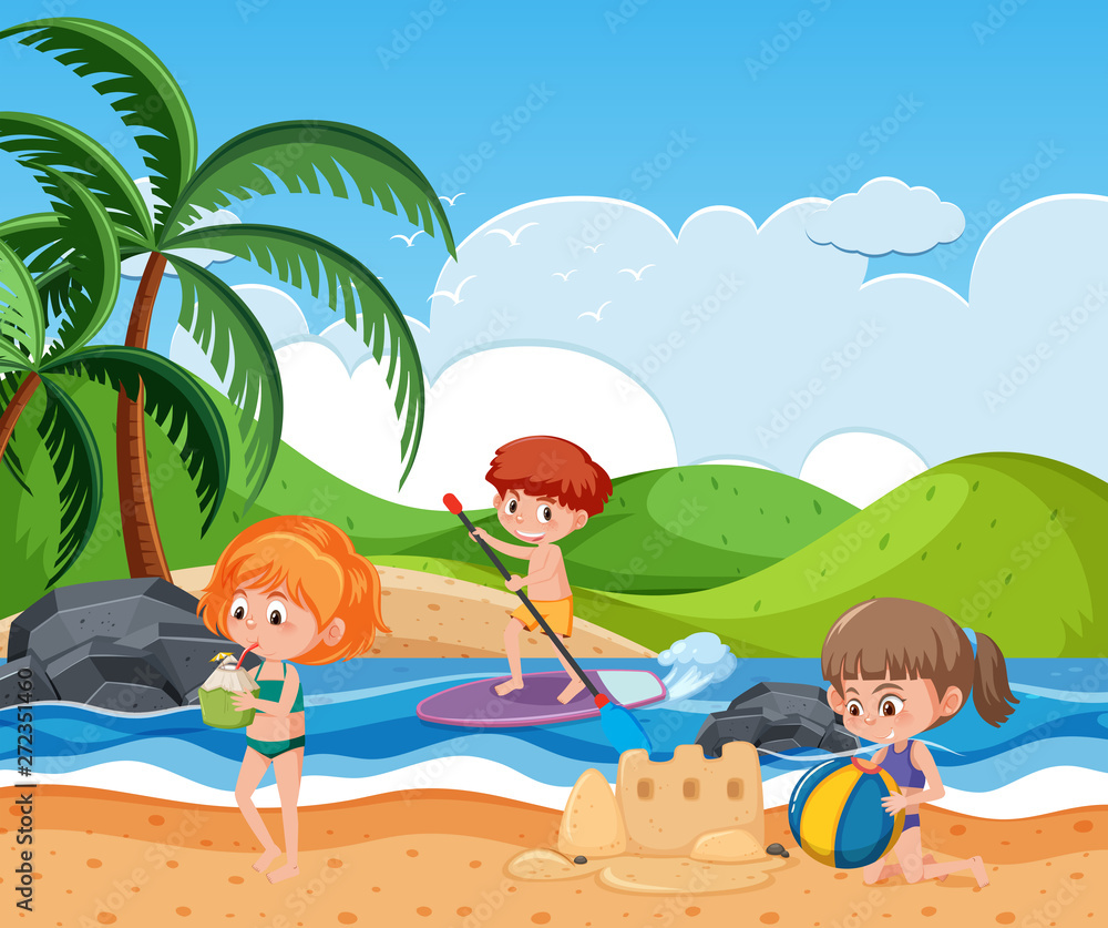 People on summer beach People on summer beach