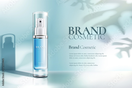 Cosmetic spray bottle ads