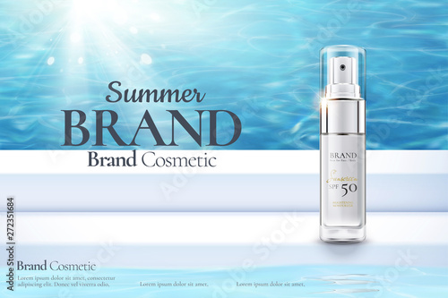 Cosmetic spray bottle ads