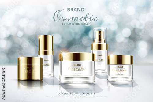 Skincare cosmetic set ads