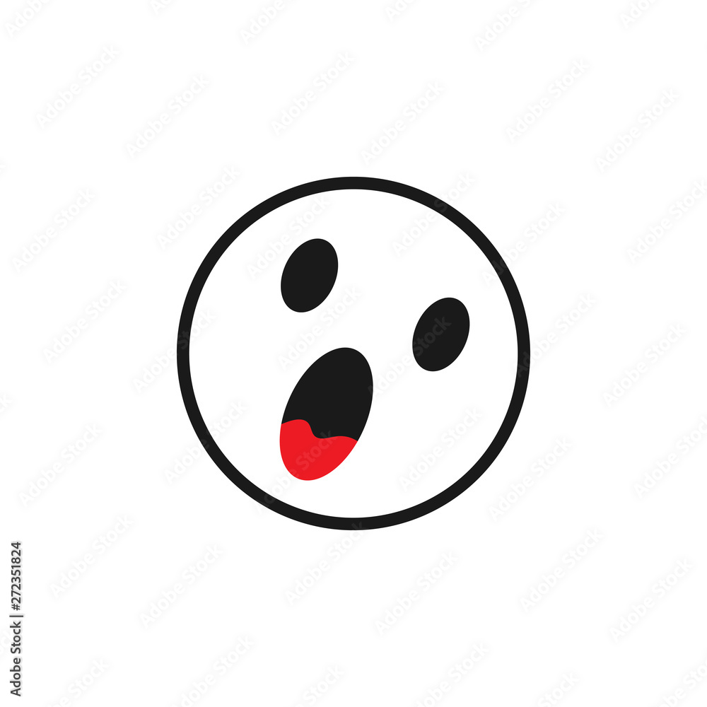 Fototapeta premium Wow emoticon graphic design template vector illustration