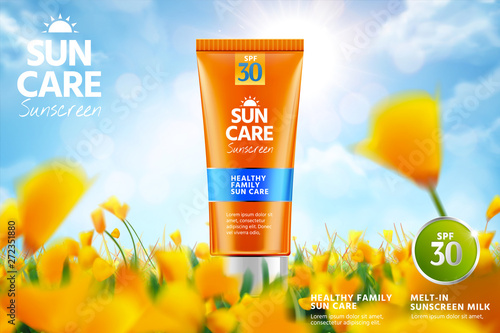 Orange sunscreen ads