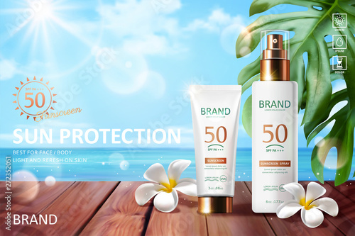 Sunscreen product ads