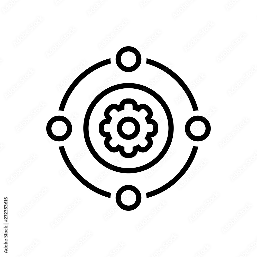 Black line icon for teamwork workforce Black line icon for teamwork workforce