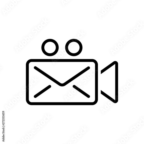Black line icon for message application