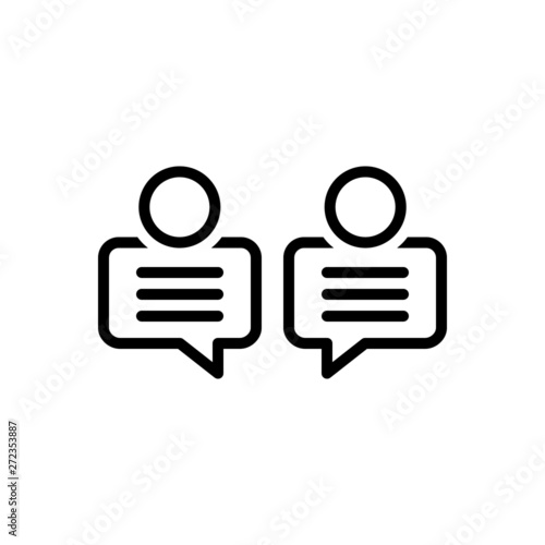Black line icon for business dialog