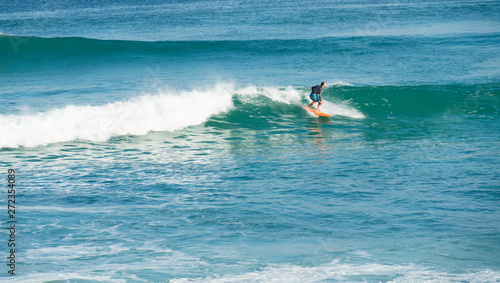 Bali ocean waves on surf spot Dreamland. Indonesia blue ocean resort